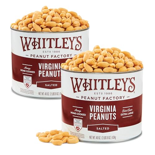 Whitley’s Salted Virginia Peanuts, Super Extra-Large, Home Cooked 2 x 40oz