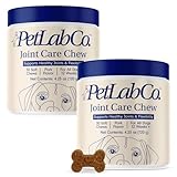 PetLab Co. Joint Care Chews - High Levels of Glucosamine for Dogs, Green Lipped Mussels, Omega 3 and Turmeric - Hip and Joint Supplement to Actively Support Mobility - Packaging May Vary - (2-Pack)