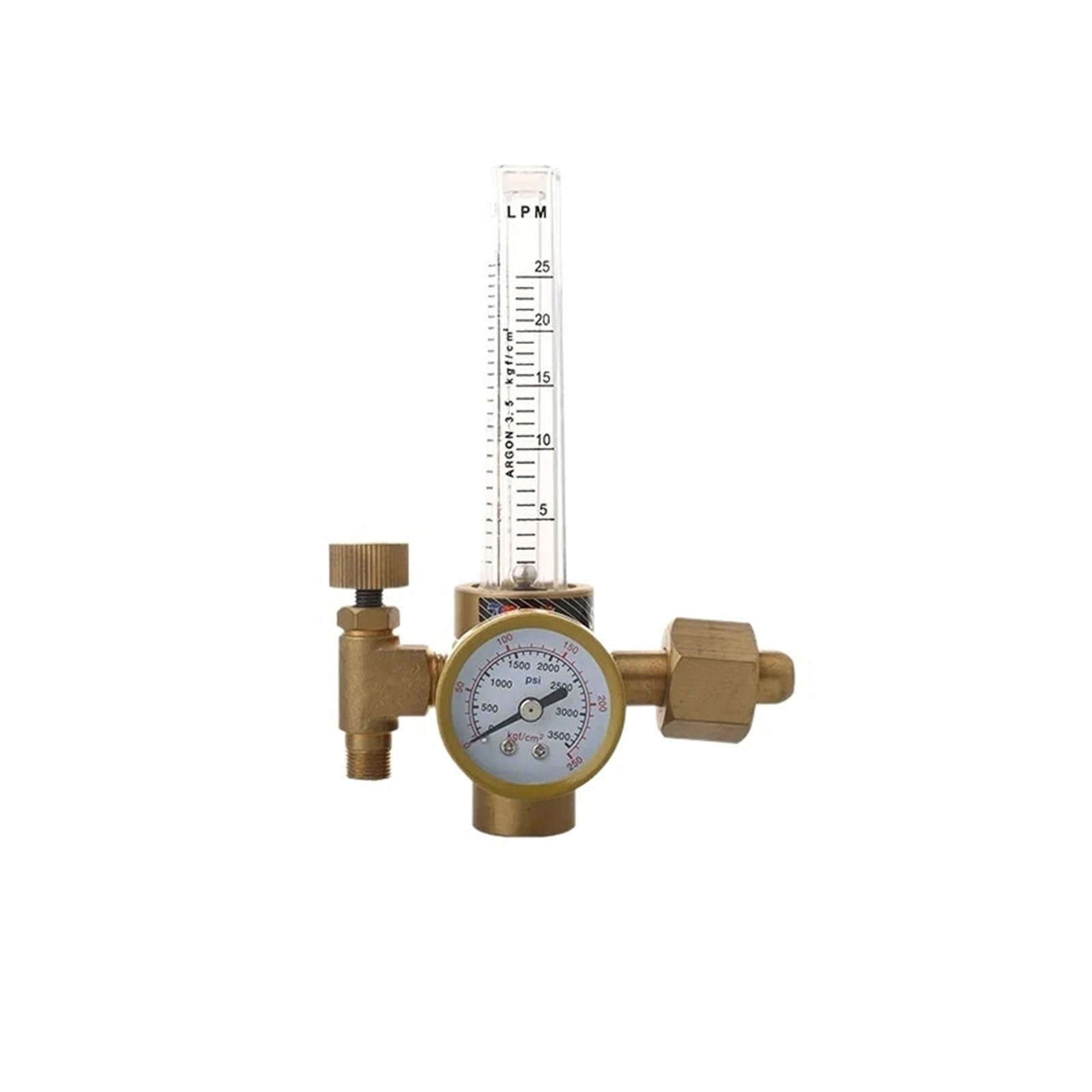 Wig-Argon-Regler, Durchflussmesser, Gasregler, G5/8 Zoll, 0–25 MPa, Durchflussmesser, Schweißschweißmesser, Argon-Regler, Druckminderer (Color : 191 (Copper), Size : Argon Regulator)