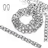 Edelstahlkette Meterware,6m stahlkette,1.5mm Kette Edelstahl Meterware Metallkette,Metall Kette Zum Aufhängen, Gliederkette Edelstahl Für Hundekette Ankerkette Wäschekette Schwenkkette (1.5mm 6M)