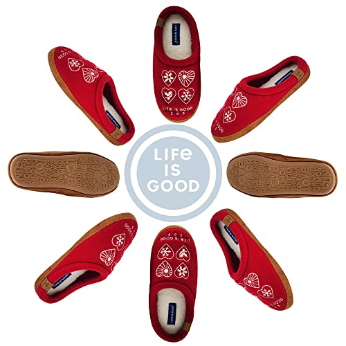 Life is Good Women's Moccasin Slippers, 303593W - Suede & Fleece Open Back Indoor/Outdoor Slip-Ons - Plush & Cozy Slides with Soft Foam & Rubber Soles Stylish & Comfy Available in Different Designs2
