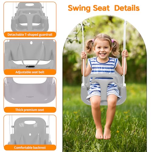 Image of 4 in 1 Toddler Swing Set & Baby Jumper, Foldable Swing Set for Backyard