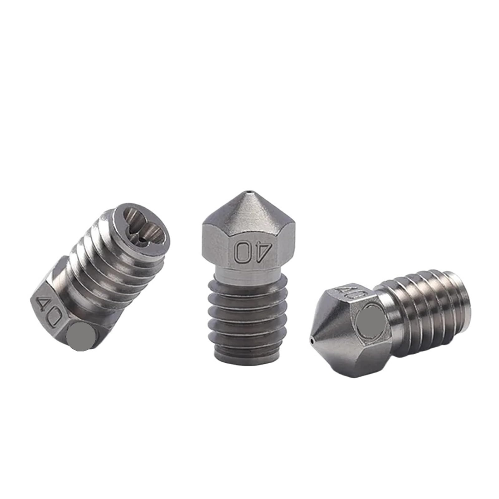 CHT MOS Messingdüse 0, 4 mm M6, kompatibel mit BIGTREETECH | 3D-Drucker-Düse für 1,75-mm-Filament, M6x1-Gewinde, 12,5 mm Höhe, für 6-mm-Schlüssel(3pcs)