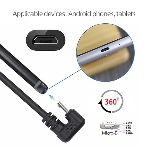 Miniatura 2 de xiwai Micro USB 2.0 hembra a macho 5Pin opuesto en forma de U hacia atrás tipo ángulo cable de extensión de datos para teléfono portátil 0.3M