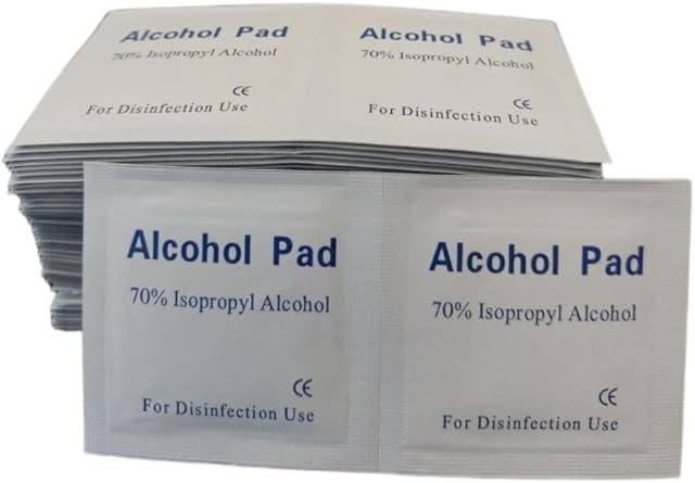 Nillkanth 100PCS Disposable Alcohol Wipes, Alcohol Pad Individually Wrapped Disposable Alcohol Prep Pads Swabs