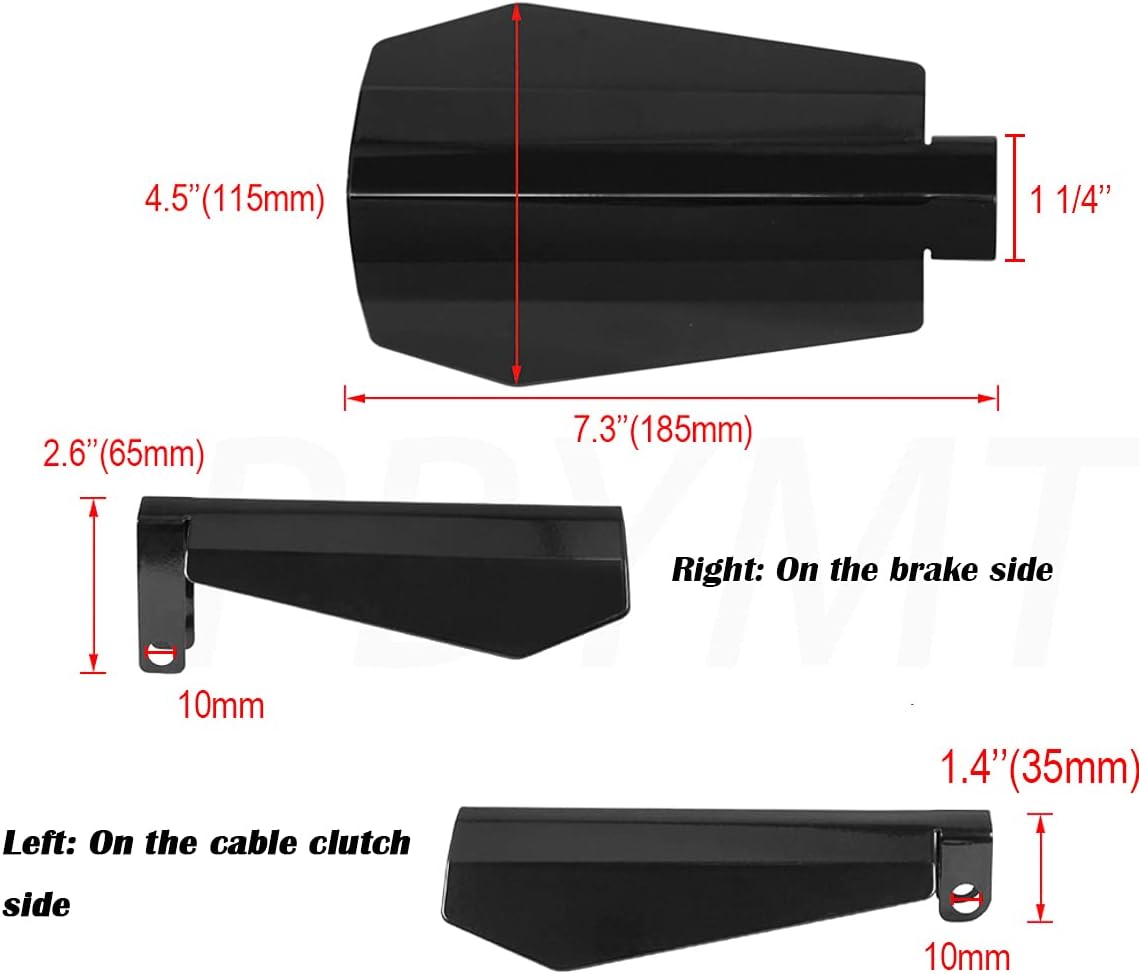 PBYMT Gloss Black Coffin Cut Handguards Hand Guards Compatible for Harley Sportster Touring Street Glide Road King Electra Glide 2007-2023 (Large)