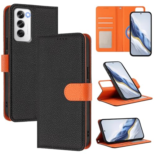 Étui Realme 13 Pro Plus 5G housse portefeuille noir coque détachable magnétique protection intégrale