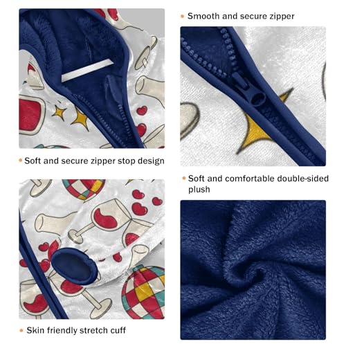 Romantic and Love Elements Girls Fleece Jacket Girls Fall Jacket Girls Zip Up Hoodie Girls Sherpa Jacket 2-10T3