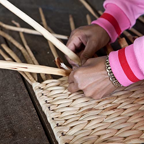 Ehemco 3 Tier X-Side End Storage Cabinet With 3 Wicker Baskets, White #TOP4