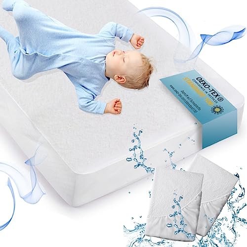 Alcube® 2er Set Matratzenschoner 70x140cm für Babybett oder Kinderbett...
