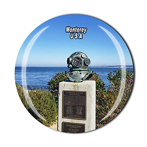 Wedare Magnet Souvenir Monterey USA 3D Fridge Crystal Glass Refrigerator Travel Collection Gift Home Kitchen Decoration