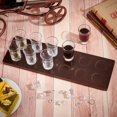 UNICRAFTALE Tequila Shot Board Glass Holder Wooden Flight Glass Cup Tray 12pcs Shots Tequila Gifts Bar Serving Trays for Restaurant Bar Kitchen Party Family Gathering - Image 2