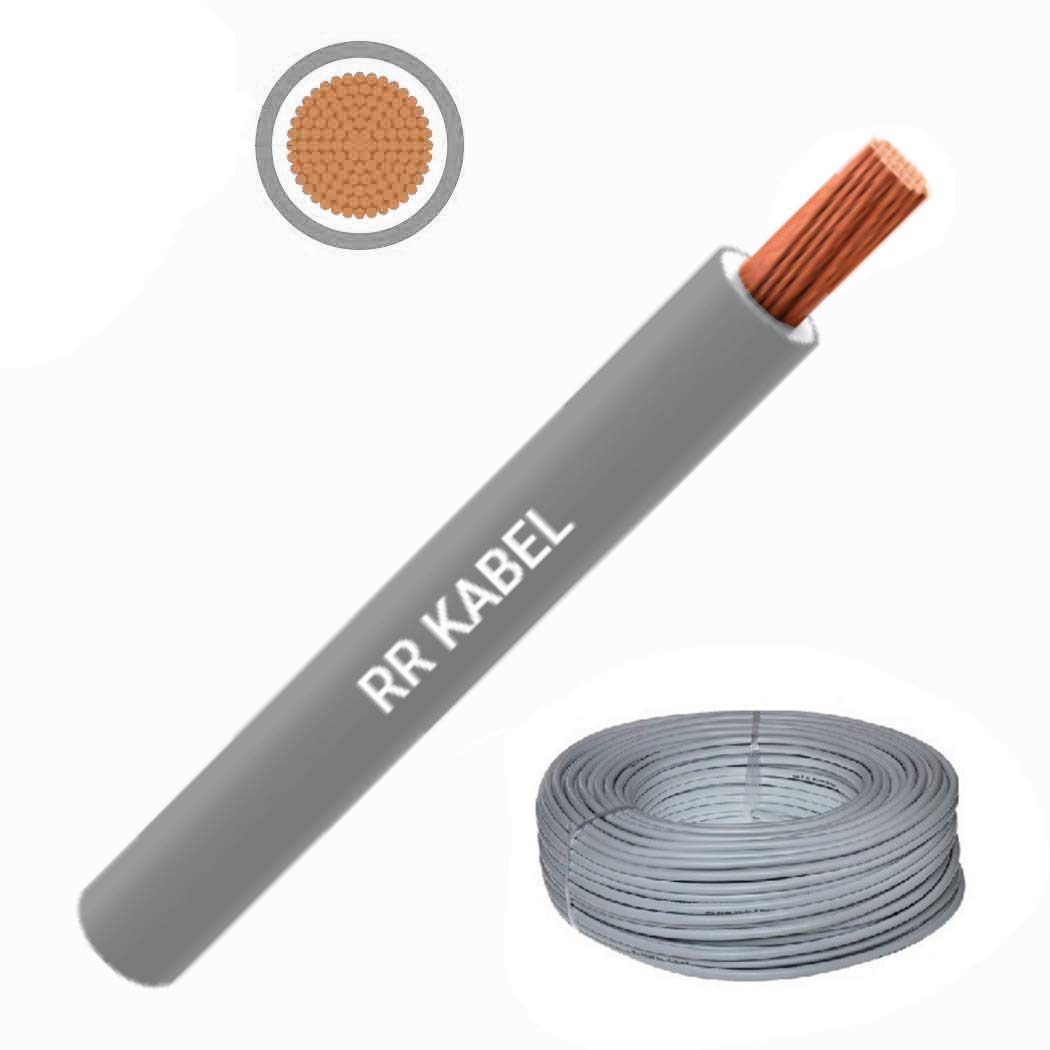 Rr Multi Strand Pure Copper Single Core Flexible Cables | Trirated Electrolytic Conductor Up To 105C Fire Resist Electric Panel Wire | Bs6231 Iso9001 Ce Compliant 100Y(90M) Roll (0.75Mm, Grey)