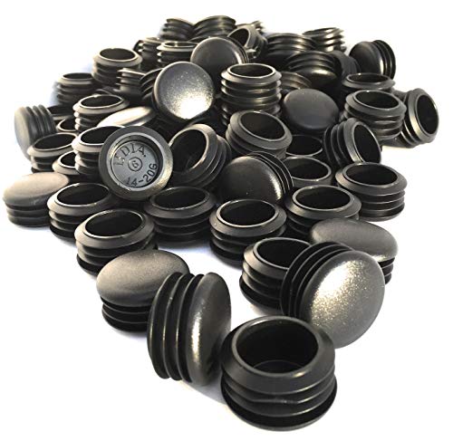 1 1/4 Inch Round Plastic Plug, Pipe Tubing End Cap, Round Plastic Tubing Plug, Durable Chair Glide, 14-20 Gauge, by EZENDS (100, 14/20 Gauge)