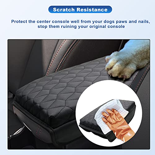 Image of CDEFG for 2020-2023 Hyundai Santa Fe Center Console Cover for 2020 Hyundai Santa Fe Accessories Armrest Cover 2020 Santa Fe Middle Console Pad Santa Fe (Black for 2020 Santa Fe)
