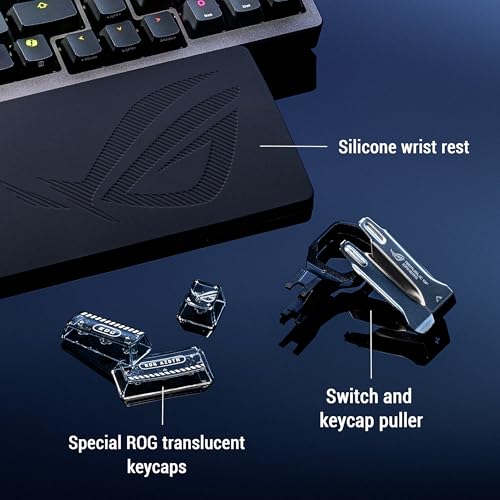 Image of ASUS ROG Azoth 96 HE Wireless Hall Effect Gaming Keyboard - 96% Full-Size, Tri-Mode, Hot Swappable Magnetic Switch, Rapid Trigger, Speed Tap, 8K Hz Polling, Color OLED Screen, ABS Keycaps - Black
