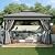 10'x12' Hardtop Gazebo Outdoor Metal Gazebos with Galvanized Steel Double Roof, Heavy Duty Pavilion with Curtains and Netting for Patios, Garden, Backyard, Lawns (Grey, 10x12)