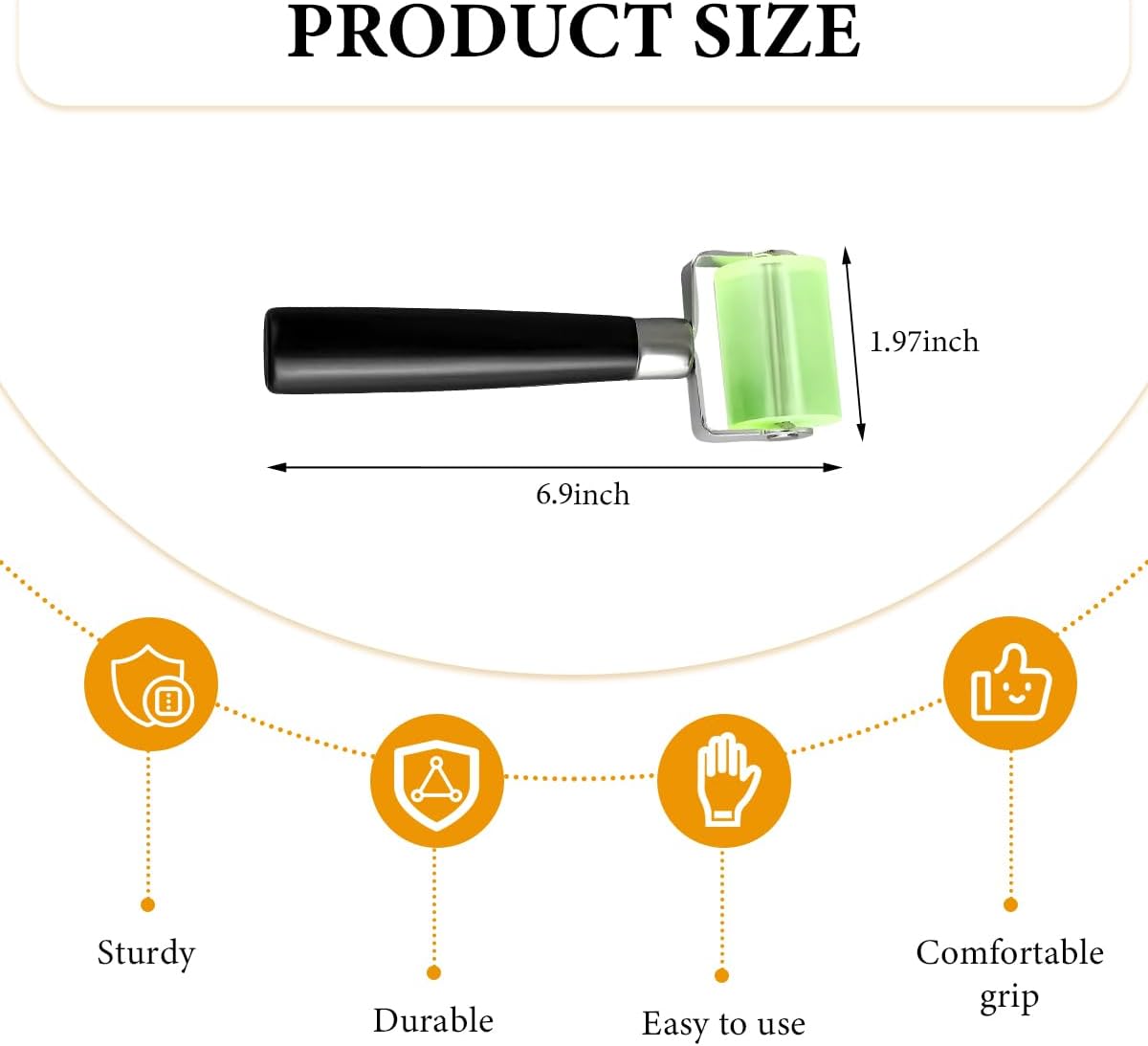 Wevdn 1 PCS Sound Deadening Car Seam Roller, Silicone Car Sound Deadening Application Wheel Roller, Seam Roller Equipped Smooth Handle for Heat Insulation Mat Wallpaper Application (Large Green-1PCS)