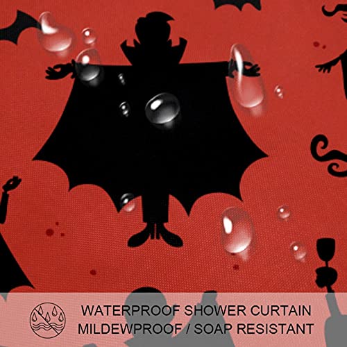 Rideau de douche Halloween diable 152x182 cm imperméable lavable avec 12 crochets - 4