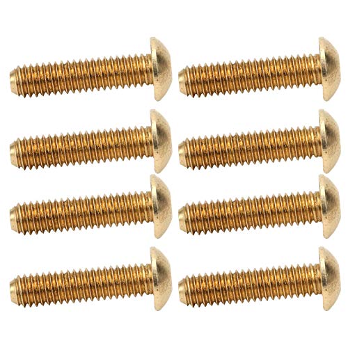 Risegun 50 Unidades Hexagonales Tornillo de Cabeza Alomada, M4 x 16mm tornillos de cabeza media redonda, Tornillos de máquina de latón, Rosca Completa adecuados pour Les Connexions Mécaniques