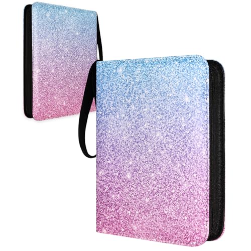 Card Binder 4 Pocket, Trading Card Binder 440 Pockets with Removable Sleeves, Zipper Card Book Album Holder[PROTECTIVE][PLEASANT TOUCH SURFACE]