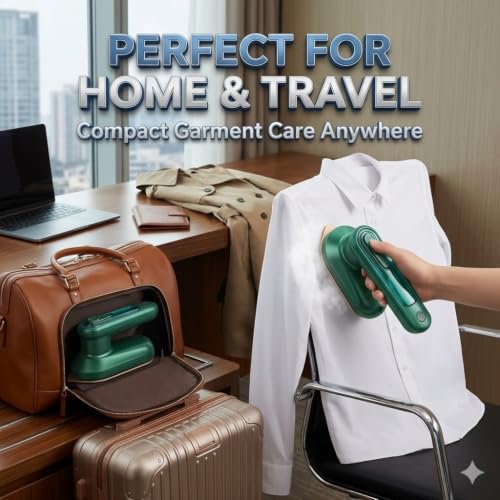 Image of Drumstone 𝟏𝟓 𝐘𝐞𝐚𝐫𝐬 𝐖𝐚𝐫𝐫𝐚𝐧𝐭𝐲 Portable Mini Steam Iron Stainless Steel Handheld Garment Steamer Compact Fabric Press for Clothes Travel Home Office and Daily Use