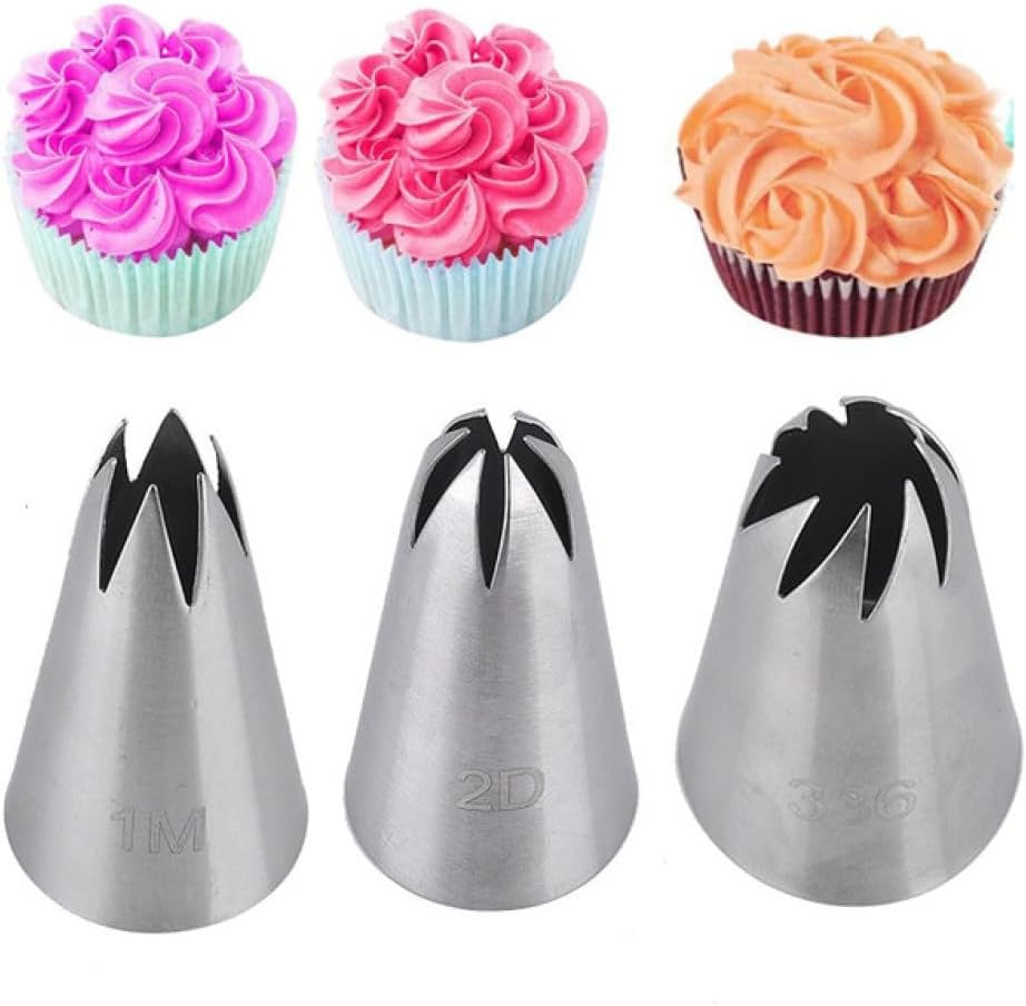 Baking Supplies Rose Pastry Nozzles Cake Decorating Tools Flower Icing Piping Nozzle Cream Cupcake Tips Baking Cake Decorating Tips Set(3pcs)