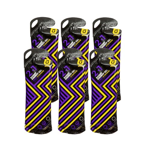 PACK 6 Gel Energético Cafeína con Magnesio + Glucosa + Electrolitos y Cafeína para Deportistas Ciclismo Running y Calambres Musculares - Sabor Cola Sin Gluten - Apto Veganos | RECUPERATION