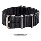 Benchmark Basics Nylon Watch Band - Waterproof Ballistic Nylon One-Piece Military Watch Straps for...
