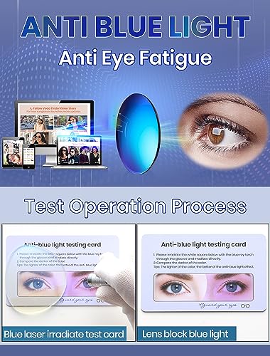 Image of Veda Tinda Vision Square Oval Round Computer Gaming Retro Women Blue Light Clear Reading Bluelight Blocking Glasses for Women
