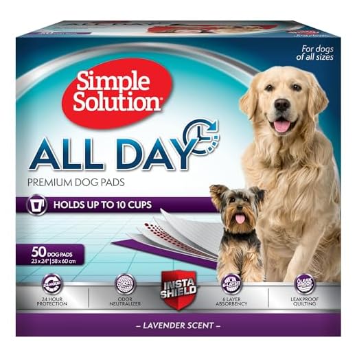 Simple Solution Set de 6 Couches Tapis Educateurs de Qualité Supérieure Parfumés en Lavande pour Chien Paquet de 50