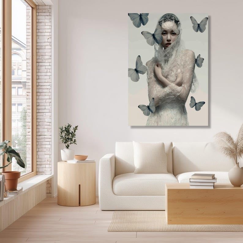 Affiche et impression de papillons d'art moderne au format 60x90cm