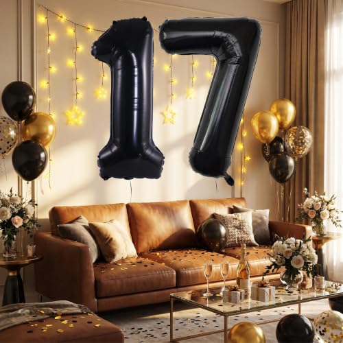 Image of YPSelected 32 Inch Large Foil Helium Number Balloon Birthday Wedding Party 0-9 (Black, 7)