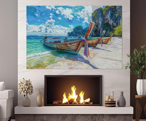 Toile murale de paysage tropical pour habiller et agrandir un grand mur - 2
