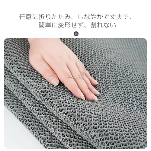 滑り止め ゴムマット 業務用滑り止めマット 滑り止めシート PVC材質 滑り止めマット 屋外 吸水 ノンスリップ 転倒防止 介護 バスマット 屋内 廊下 プール 浴室マット 厚さ4.5mm カット可能 キッチンマット 玄関マット ドアマット 浴槽内滑り止めマット 排水性 丈夫 変形しにくい 泥落としマット ベランダ 施設 学校 店舗 グレー(青,0.9X2m) [2]