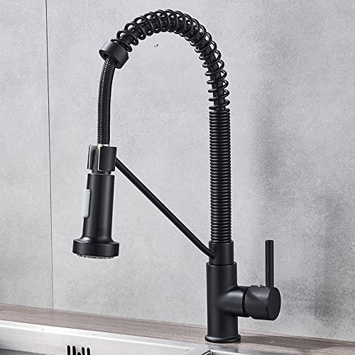 Robinet mitigeur d'évier chromé avec douchette extractible rotative à 360°