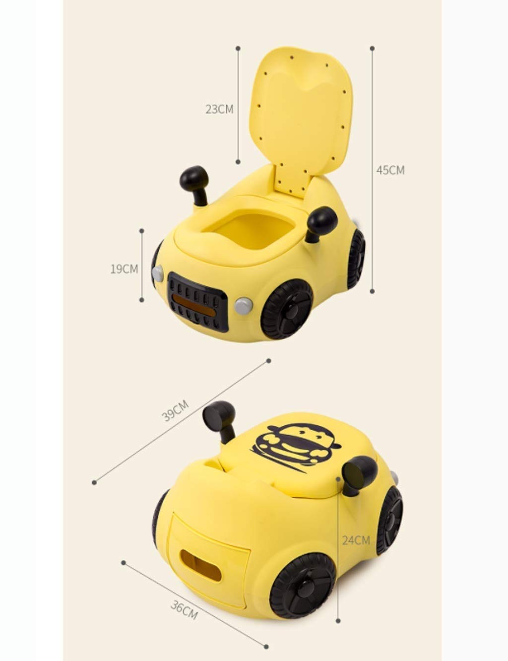 Carino vasino Toilette di Formazione con Motivo a Cartoni Animati, per Bambini Piccoli e Bambini, Base Anti-Skid, Facile Pulito e Vuoto Transition Style, Rosa (Color : Pink)