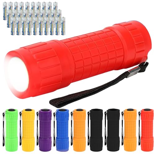 Calenxy 10 x Mini Taschenlampe Kinder, kleine LED Taschenlampe Handlampe mit 30-AA Batterien und Lanyard, Camping Handlam für Camping Outdoor Notfall Geschenke Kindergeburtstag Party Outdoor Wandern