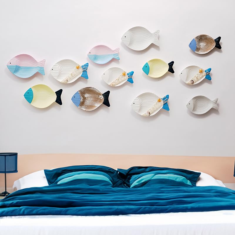 Décoration de poisson en bois à suspendre pour mur, décoration nautique rustique sur le thème de la plage, sculpture de poisson, décoration d'intérieur pour salle de bain, chambre à coucher, lac, maison Décoration de poisson en bois à suspendre pour mur, décoration nautique rustique sur le thème de la plage, sculpture de poisson, décoration d'intérieur pour salle de bain, chambre à coucher, lac, maison