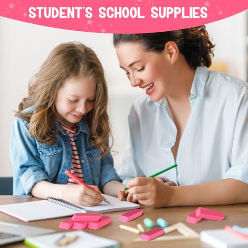 wearage 72 Count Christmas Pink Pencil Erasers Rubber Eraser Bulk for Christmas Bag Supplies Gift Teacher Student by wearage - Used condition - Image 3