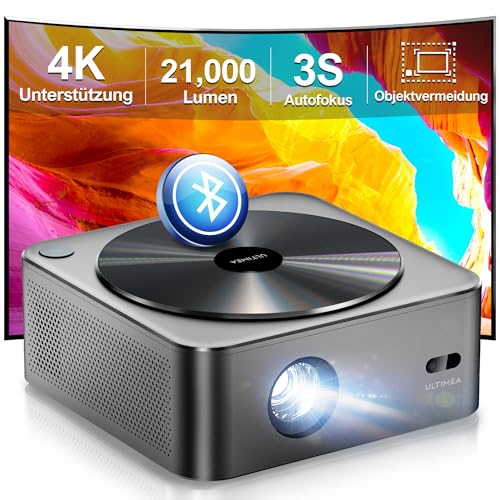 51HZLfdXqBL ULTIMEA Beamer 4K Heimkino Unterstützt, 700 ANSI-Lumen mit Hindernisvermeidung, 6D Trapezkorrektur und Autofokus, Intuitives OS, Native 1080P WiFi Bluetooth Projektor Outdoor, Apollo P40 Smart-Serie
