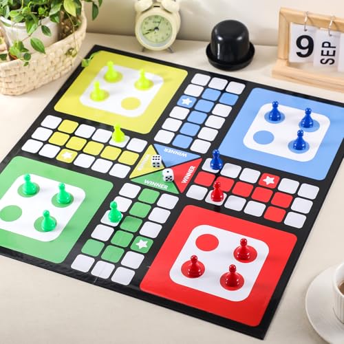 Juego de mesa Ludo con tablero plegable y 16 fichas miniatura 5