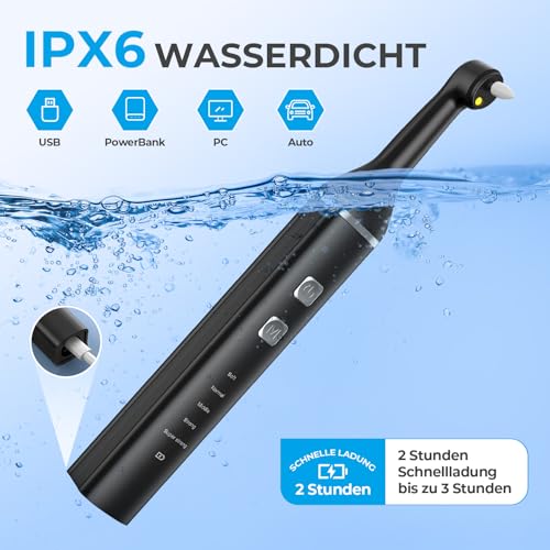 Zahnreinigung Zahnaufhellungsset Professionell, Zahnpolierer mit 5 Modi für Zahnreinigung & Zähne Aufhellen, zum Polieren nach der Zahnreinigung, Zahnaufhellung Bleaching Set mit 5 Köpfen – Bild 7