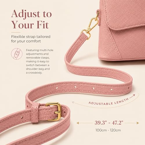 Image of Crossbody Bag for Women Shoulder Handbag PU Leather Satchel Purse with Top Handle Gold Turn Lock Adjustable Strap