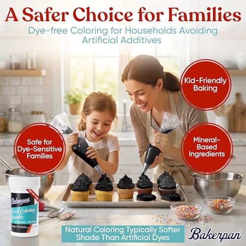 Image of Bakerpan Black Food Coloring Powder for Baking - 30g Oil Based, Artificial Dye-Free, Kosher, Gluten-Free - For Buttercream, Chocolate, Candy