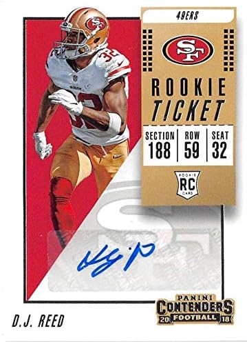 D.J. Reed autographed Football Card (San Francisco 49ers) 2018 Panini Contenders Rookie Ticket #313 - Football Slabbed Autographed Rookie Cards
