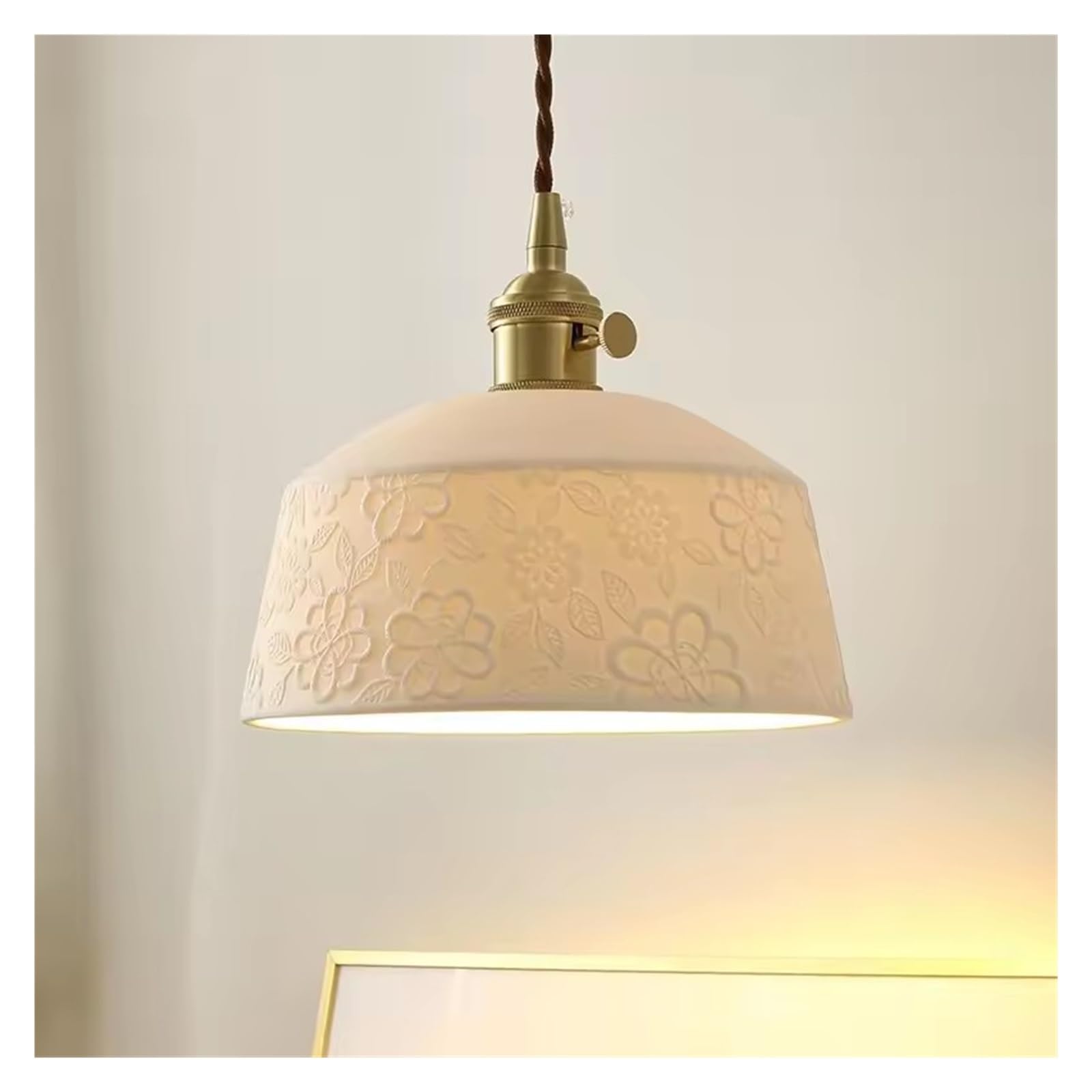 Olskfuh Light Creative Led Pendant Lamps For Corridor Living Room Bedroom Ceramic Copper Chandelier Modern Hanging Fixtures,