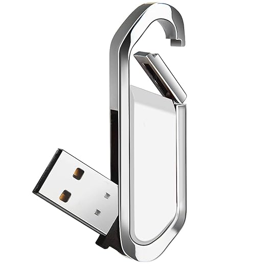 64GB USB Flash Drive Portable Metal Thumb Drive with Keychain USB 2.0 Memory Stick Pen Drive for External Data Storage, Black