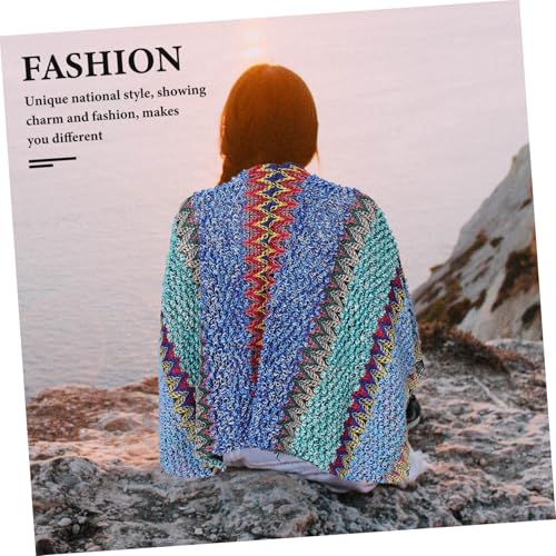 Manteau shawl ample type poncho femme chic texturé - 6
