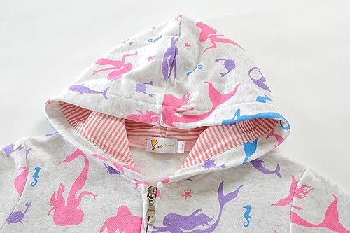 Little Hand Girls Unicorn Hoodies Zip Up Kids Strawberry Jackets Long Sleeve Toddler Dinosaur Sweatshirt Clothes 2-7 Years4